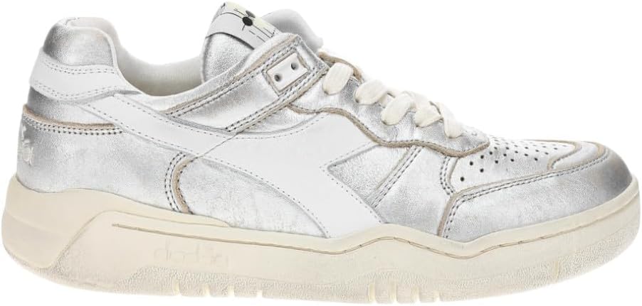 Diadora Womens B.560 Metallic Lace Up Sneakers Shoes Casual - Silver