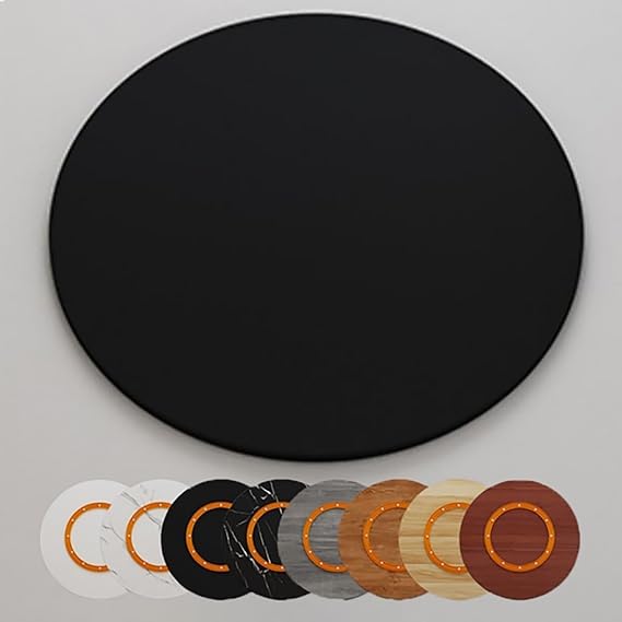 Wood Lazy Susan for Dining Table, Large Rotating Tabletop Serving Tray 18in 20in 22in 24in 26in Round Turntable Serving Plate for Hotel(Black,32in/80cm)