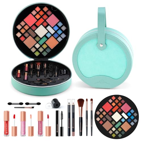 Color Nymph Starter Makeup Kits for Teens Girls With Reusable Case, Beginner Makeup Sets for Preteen, Birthday Valentines Day Makeup Gift Including 38-Colors Eyeshadows Lipglosses BrushesGreen