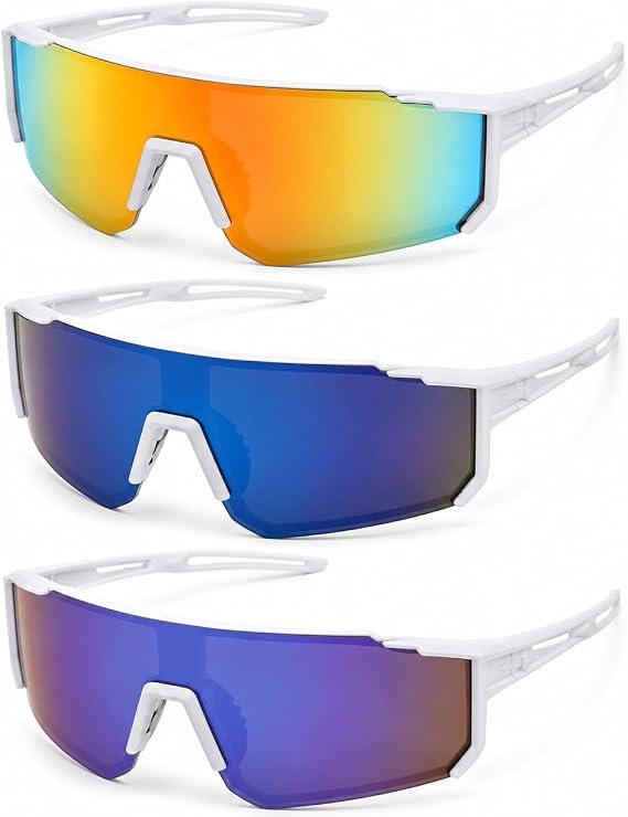 3PCS Running Glasses, Polarised Sunglasses UV400, Cycling Glasses Sports