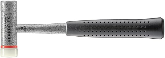 Halder FerroPlex Combination Hammer 3677.030 2in1 Hammer, Locksmiths' Hammer and Soft-Face Mallet, Hard Nylon Insert, Break-Proof Steel Tube, Non-Slip Rubber Grip, 1.3 lbs.