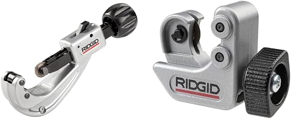 RIDGID 31632 Model 151 Quick-Acting Tubing Cutter with 1/4"-1-5/8" Cutting Capacity, Silver Black & 40617 Model 101 Close Quarters Tubing Cutter with 1/4"-1-1/8" Cutting Capacity, Silver