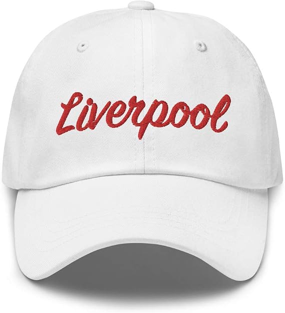 Liverpool Script Soccer Dad Hat White