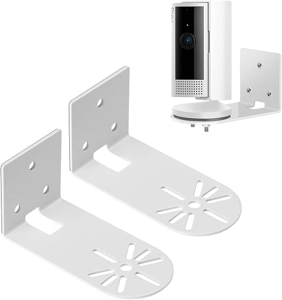 Adhesive Wall Mount Bracket for Stick Up Cam (Battery), Ring Indoor Cam (2nd Gen & 1st Gen) and Ring Pan-Tilt Indoor Cam, 360 Degree Adjustable Swivel, No Drill