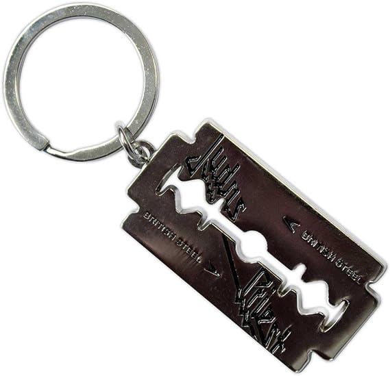 Judas Priest Keyring Keychain British Steel Razor Blade Official