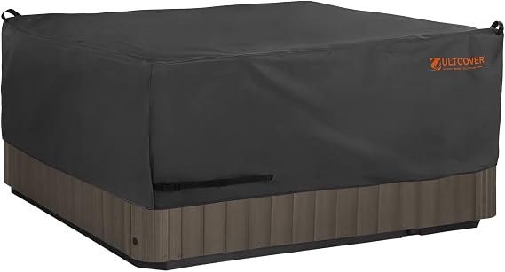 ULTCOVER Smart Selection Outdoor Hot Tub Hard Cover Protector Waterproof Square SPA Cover Cap 76 inch, Black