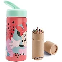 Minnie Reusable Sipper Water Bottle Drink Bottle with built-in handle for Easy Carry School Lunch Kids Childrens 410ml (Minnie)