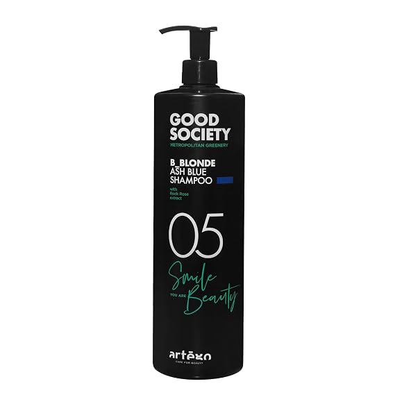 Artego Good Society B_Blonde Ash Blue Shampoo Tone Neutralizing Shampoo for Blonde, Bleached & White Hair (33.8 oz)