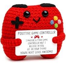 Busy Gaming Life Positive Crochet Controller Graduation Gifts for Son Daughter Mothers Day Birthday, Gamer Gift for Teen Boy Girl, Boy Room Decor, Handmade Gamer Game Controller for Teenage Boy Girl