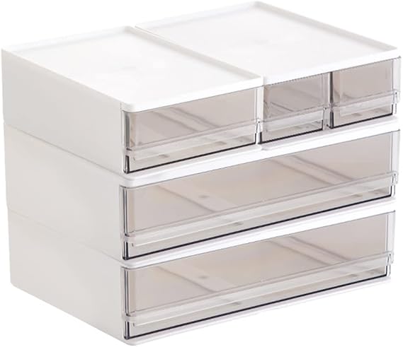 EFFORTS Stationery Holder, Tabletop Accessory Case, Desktop Storage Box, Trinket Storage Drawer, Desktop Storage Box, Letter Case, Document Case, Transparent Drawer, Office Storage, Clear, Tabletop