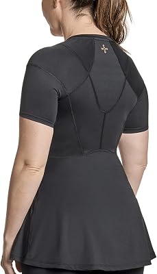 Tommie Copper Womens Fit-and-Flare Shoulder Support Shirt I Breathable, UPF 50, Slimming Upper Body Posture Support