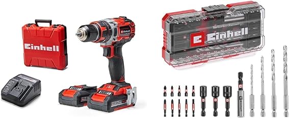 Einhell TP-CD 18/50 Li-i BL (2x2,0Ah), Akülü Darbeli Vidalama + Einhell Delici ve Vidalama uç seti 18 parça S-BOX kutu