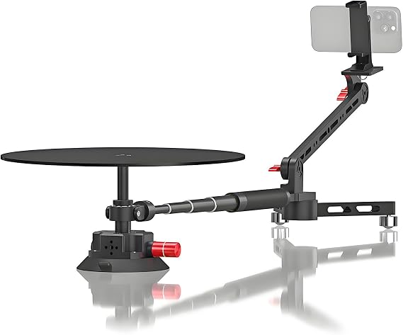 360 Degree Camera Spinner,Professional Photography Turntable Props,360camera Rotating Platform, With Extension Poles,Adjustable Shooting Angle,For Product Photography/Video Making
