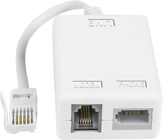 BT Telephone Splitters ADSL Filter with Cable and RJ11 Connection Adapter, ADSL Microfilter BT Plug/Socket Broadband Internet Splitter for WiFi Sky Talktalk Landline Modem Router Telephone Fax