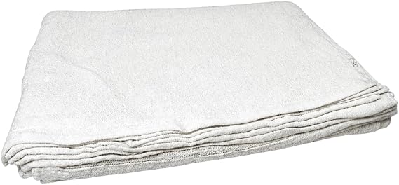 Hawk 12 Piece 14 Inch x 17 Inch White Cotton Wiping Cloth Set - WP1417