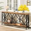 karlott 70.9 inch Extra Long Sofa Table, Industrial Console Table Behind Couch with 2 Tier Storage Shelf, Narrow Entryway Table for Entryway, Living Room, Foyer, Hallway, Unique Design, Rustic Brown