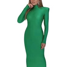 Shoulder Pad Long Sleeves Slim Green Party Club Maxi Dress Spring Autumn Women Fashion Elegant Clothes