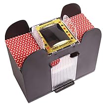 Automatic Card Shuffler - Battery-Powered Card Shuffler for Home Card Games Like Uno Poker Blackjack Omaha and Baccarat - Easy to Use, Up to 6 Decks at Once