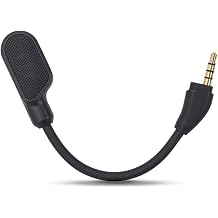 Replacement Game Microphone, Noise Cancelling Detachable Boom Mic with LED Mute Indicator, 3.5mm Jack for Cloud III Cloud 3 Gaming Headset, PC PS4 PS5 Xbox One ﻿