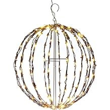 Elf Logic 12 Outdoor/Indoor LED Christmas Light Ball with Automatic Timer. Durable, Waterproof, Long-Lasting, Lightweight Bright Light Ball. Warm LED Lights for Holiday Decor, Patio, Wedding Decor