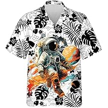 Hawaiian Shirt for Men - Astronaut Casual Button Down Short Sleeve Shirt (TND-PTU-TU-HW_13)