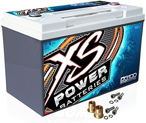 XS Power D3100 12V AGM 5000A Car Audio Battery/Cell+FREE 580 Top-Post Terminals (D3100+580)