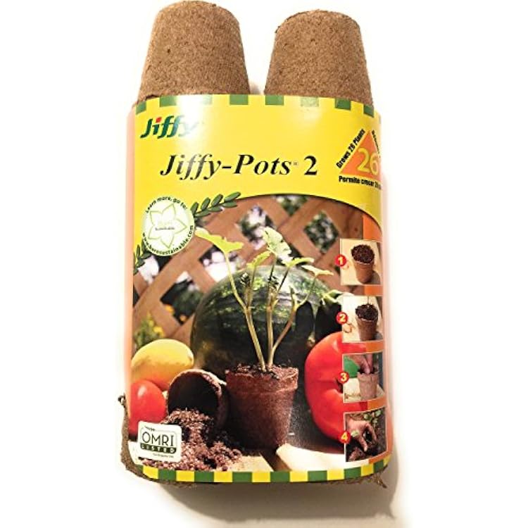 Jiffy-Pots Organic Seed Starting 2 Biodegradable Peat Pots, 26 Pack