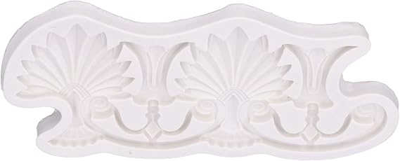 Cake Border Mold, for Clay, Resin, Chocolate, European Retro Pattern, DIY, Gray, Silicone Mold, Flexible, Reusable, Easy Release