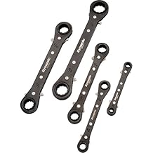 Dynamic 5 Piece Sae Double Box End, Reversible Ratcheting Wrench Set, Straight