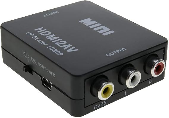 Cables Direct Online HDMI to RCA Audio & Video Composite Converter CVBS AV Adapter HD TV 1080P (Black)