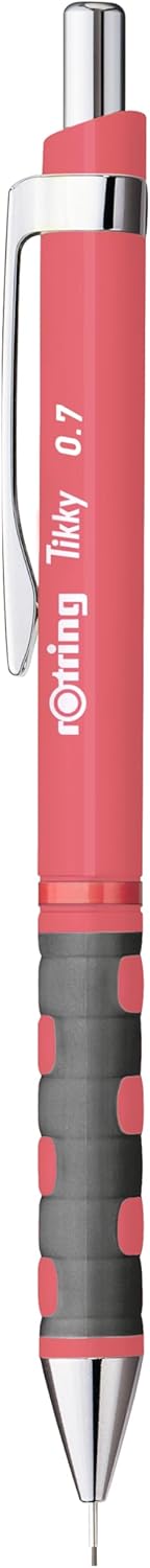 rOtring Tikky Pastel Mechanical Pencils | HB 0.7 mm | Tea Rose | with Comfort Rubber Grips | 12 Count