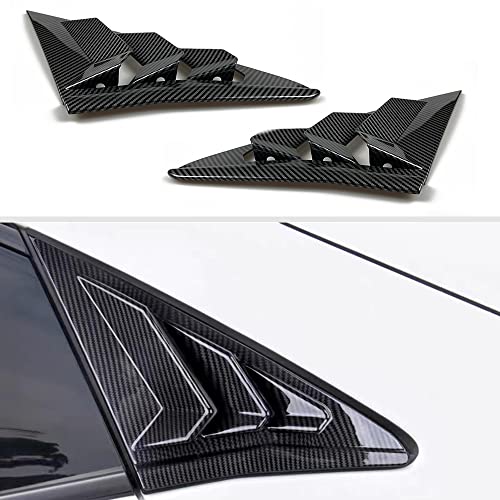 for Honda 10th Gen Civic 2016-2021 Rear Side Window Louver Decorate Cover Air Vent Scoop Shades Cover Blinds for 10th Gen Civic Hatchback, Carbon Fiber Color