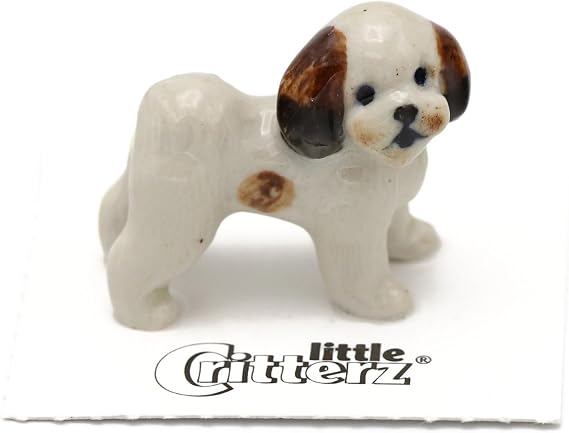 Little Critterz Shih Tzu Decorative Porcelain Display Object Sultan Handcrafted Hand-Painted Adult Dog Home Decor Accent