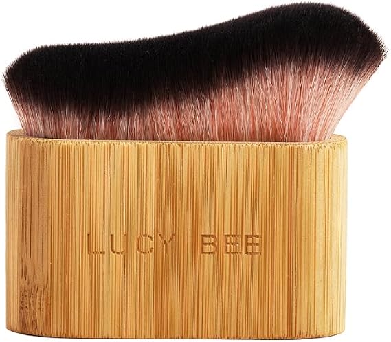 Lucy Bee Blending Brush for Self Tan and Makeup, Supersoft Bristles, Sunless Tanner Kabuki Brush, Streak Free Self Tanning Applicator For Face & Body, Natural Looking Tan