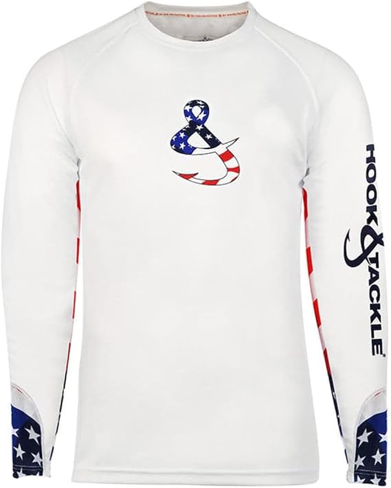 Hook & Tackle Mens Liberty | Long Sleeve | Vented | UV Sun Protection | Performance Fishing Shirt