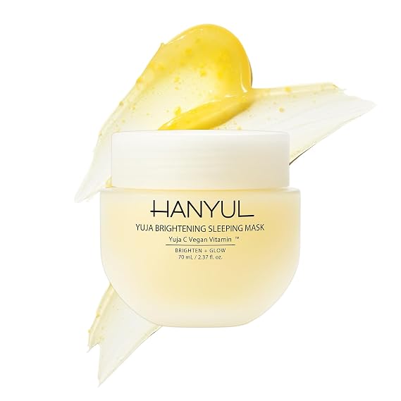 Hanyul Yuja Sleeping Mask | Korean Yuzu Night Cream for Dullness & Uneven Tone | Overnight Moisturizer with Vitamin C, Niacinamide, Antioxidants & Hyaluronic Acid for Hydrating Glow | Vegan