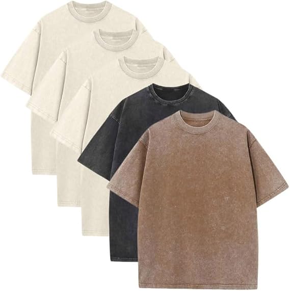Men Oversized Gym Loose Fit Tshirt Heavy Cotton Acid Wash Vintage Unisex Workout T Shirts