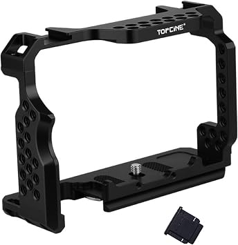 A7S2 Cage Compatible for Sony Alpha A7II A7III A7RII A7RIII A7SII Camera with Cold Shoe Arca Base Plate Multiple Holes for Camera Rig Accessories