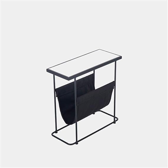 XZGang Home Office Desk, Storage Bag with Metal Side Table Rectangle Coffee Table for Clothes Store Office Beauty Salon Side Table Create Simple Life Color: Black, Size: 23.6 x 9.8 x 21.7 inches 60