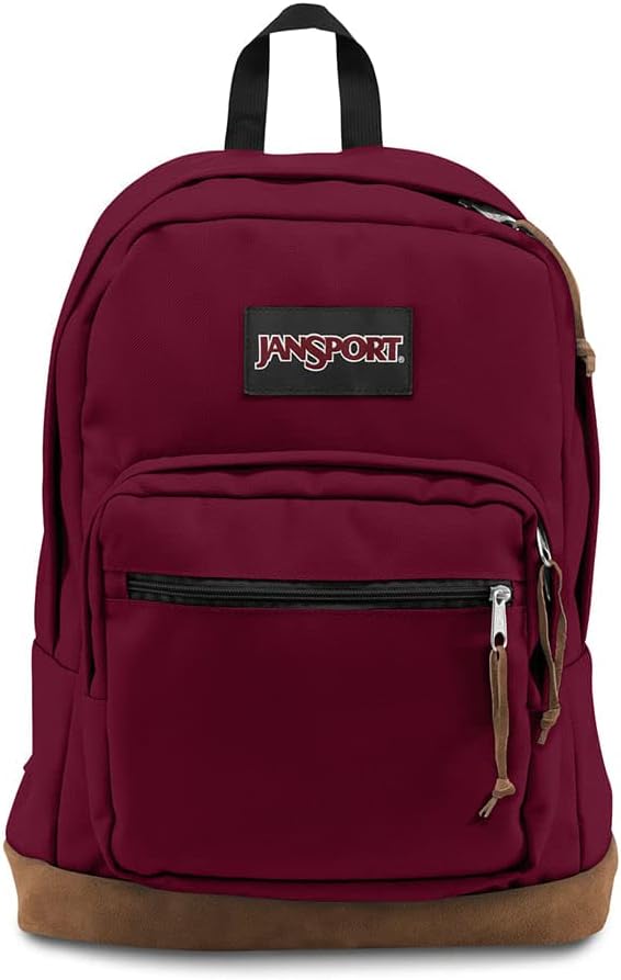 JanSport Right Pack Backpack - Durable Daypack with Padded 15" Laptop Sleeve, Spacious Main Compartment & Integrated Water Bottle Pocket - Russet Red