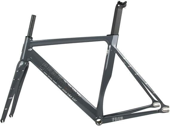 700C Fixed Gear Bike Frameset Track Bike Frame 52 55 58CM Aluminum Alloy C Brake Bike Frame Quick Release Frame 100/120mm QR(Cement Gray,52cm)