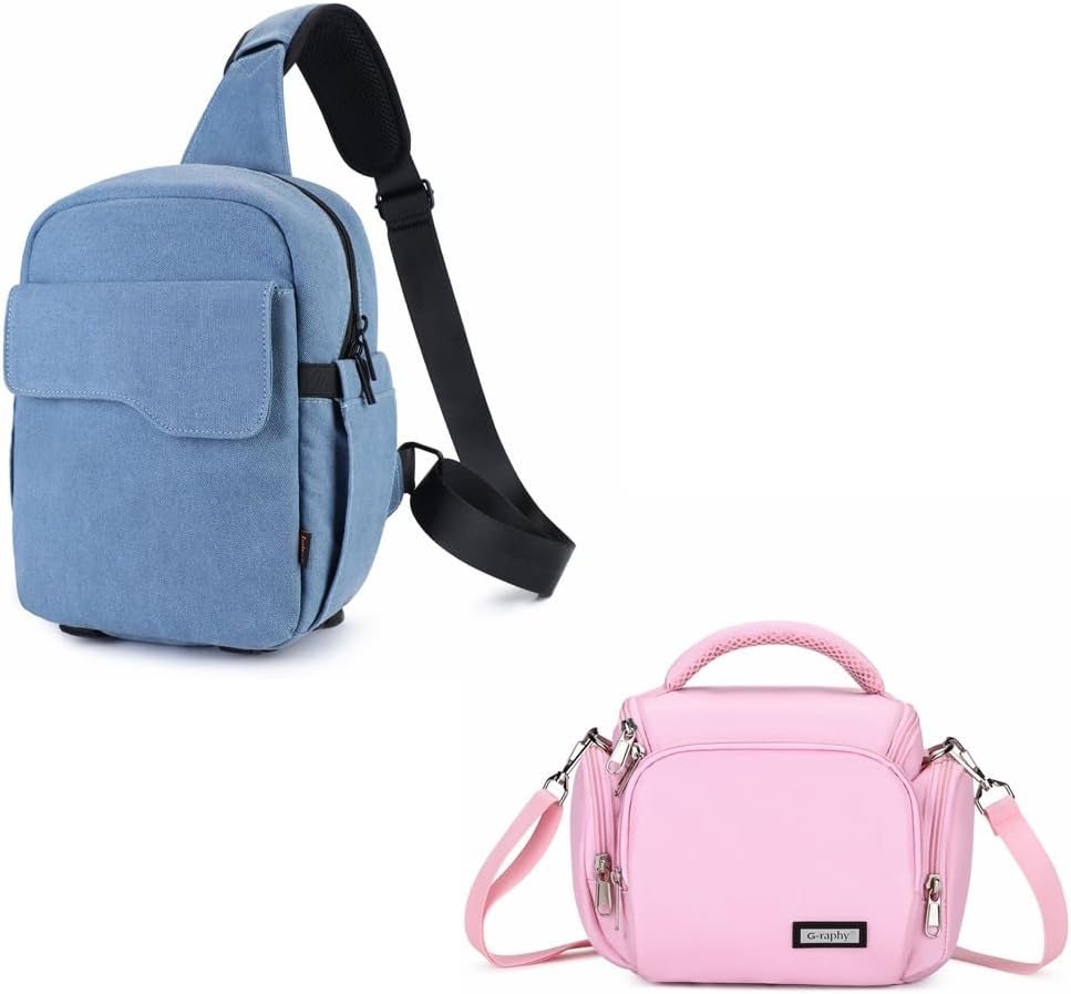 G-raphy Camera Bag DSLR Mirrorless Camera Bag Pink Camera Case Photography Camera Sling Bag