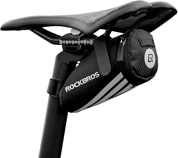 ROCKBROS Small Saddle Bag Bike Seat Bag Under Seat Cycling Storage Pouch | Ultralight wedge pack keeps tools and essentials organized for road cycling, MTB, BMX and folding bike adventures