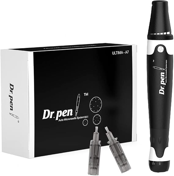 Profesyonel Microneedling Derma Güzellik Kalemi Dr.Pen Ultima A7, Cilt Bakımı için Dermapen kiti, 4 Paket Kartuşlu - (2x12 ve 2x36 uç)