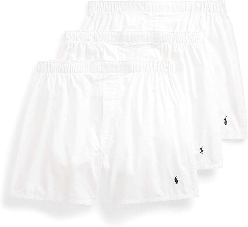 POLO RALPH LAUREN Underwear Boxers Pack, 3-Pack, Classic Fit Cotton Woven Men's Underwear, (Big & Tall Availble)