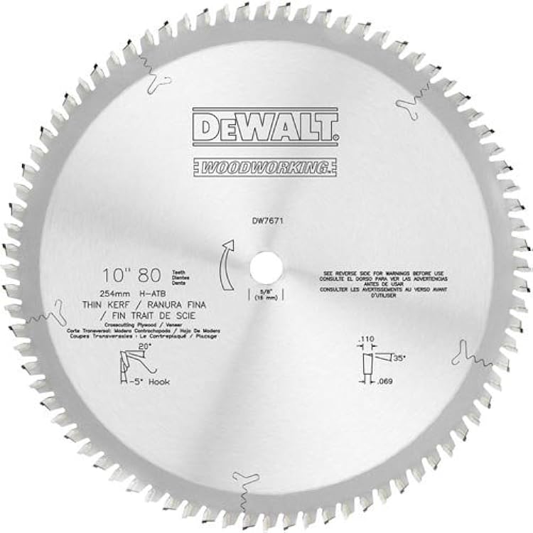 DeWalt DW7671 10-Inch 80T, 58 Arbor