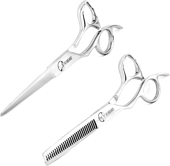 Hair Shears left hand 6 Inch Hair Scissors Thinning shears Left Hand Hair Cutting Scissors Lefty Left Handed 440C Kinsaro