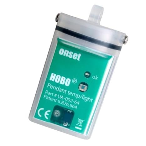 UA-002-64 Onset Hobo Temperature/Light 64K Data Logger. Waterproof. Record Light and Temp at User-Selectable Intervals.