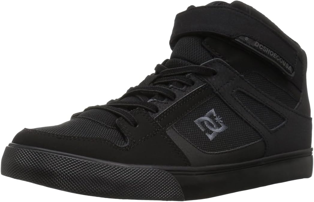 DC boys Pure High-top Ev Skate Shoe, Black/Black/Black, 10.5 Little Kid US