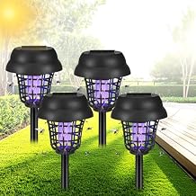 2026 New Solar Mosquito Zapper Outdoor Bug Zapper Killer for Gnats, Flies, Insects, Waterproof Mosquito Trap Bug Lights for Yard, Patio, Garden, Farm,4 Pack